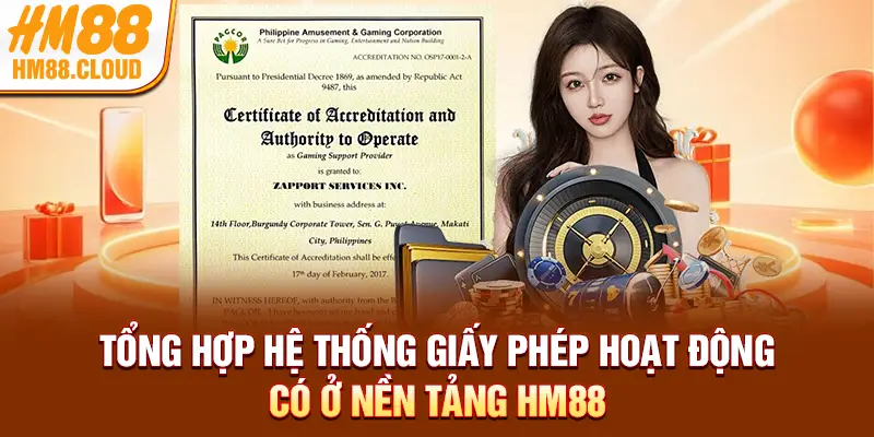 Tổng hợp hệ thống giấy phép hoạt động có ở nền tảng HM88